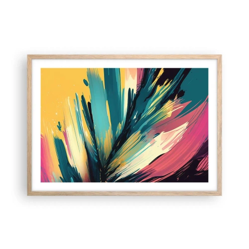 Pôster com moldura de carvalho claro - Composição – uma explosão de alegria - 70x50 cm