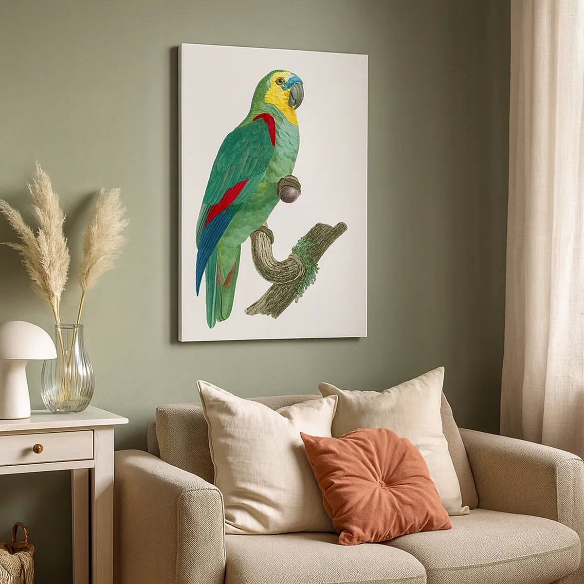 Quadro em tela - Retrato de papagaio - 50x70 cm