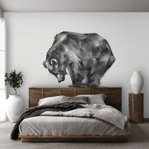 Papel de Parede Premium Sand - É bom ver alguém próximo - Abstração, Urso polar, Natureza - 200x140 cm