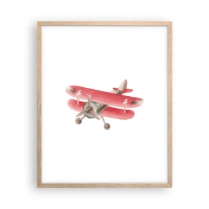 Pôster com moldura de carvalho claro - Pronto para voos altos - 40x50 cm