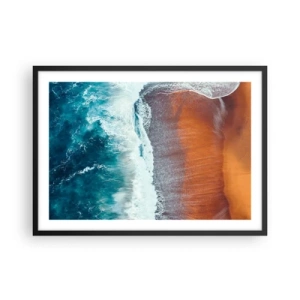 Pôster com moldura preta - Toque do oceano - 70x50 cm