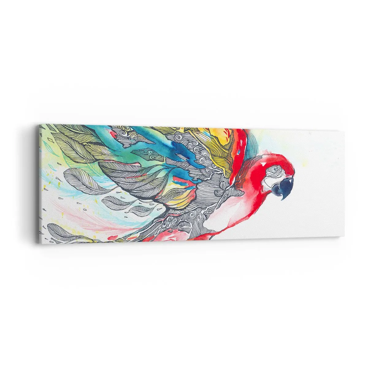 Quadro em tela - Viva com cor - 90x30 cm