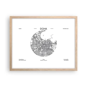 Pôster com moldura de carvalho claro - Anatomia de Doha - 50x40 cm
