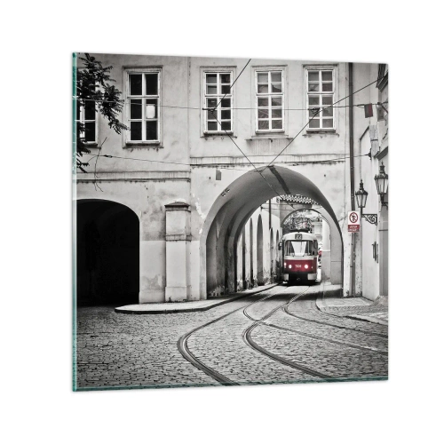 Quadro em vidro - Através do labirinto urbano - 60x60 cm