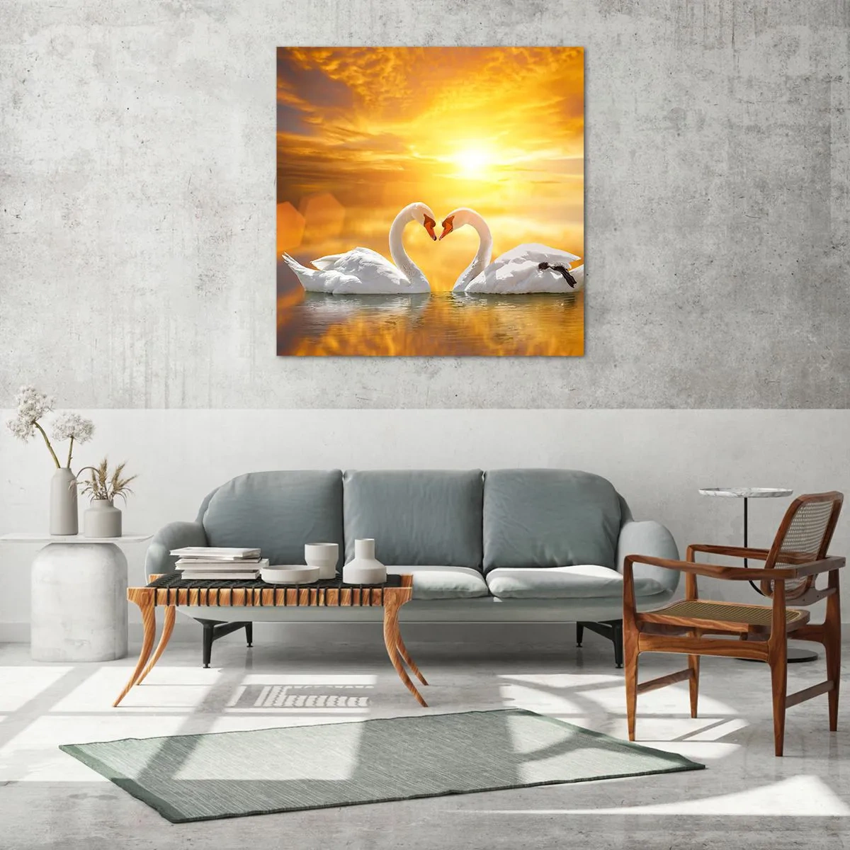 Quadro em vidro - Coração é a palavra mais bonita do mundo... - 30x30 cm