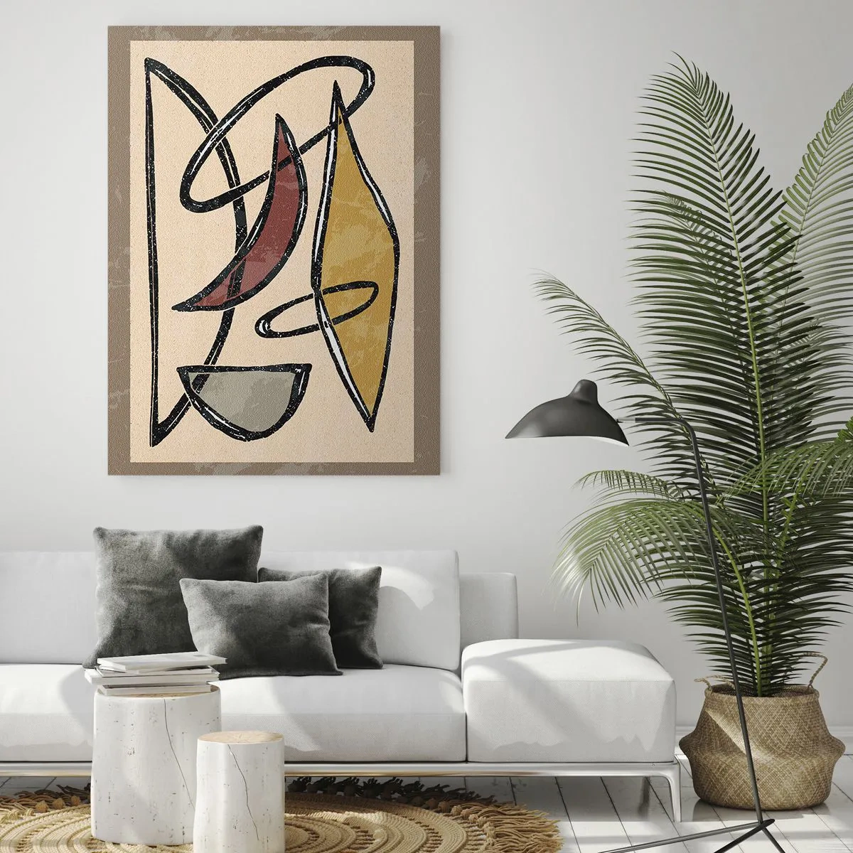 Quadro em vidro - Composição – arcos e ovais - 50x70 cm