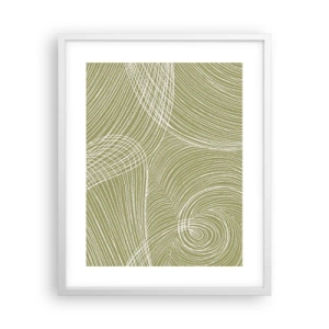 Pôster em moldura branca - Abstração intrincada em branco - 40x50 cm