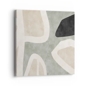 Quadro em tela - Composição com motivo preto - 40x40 cm