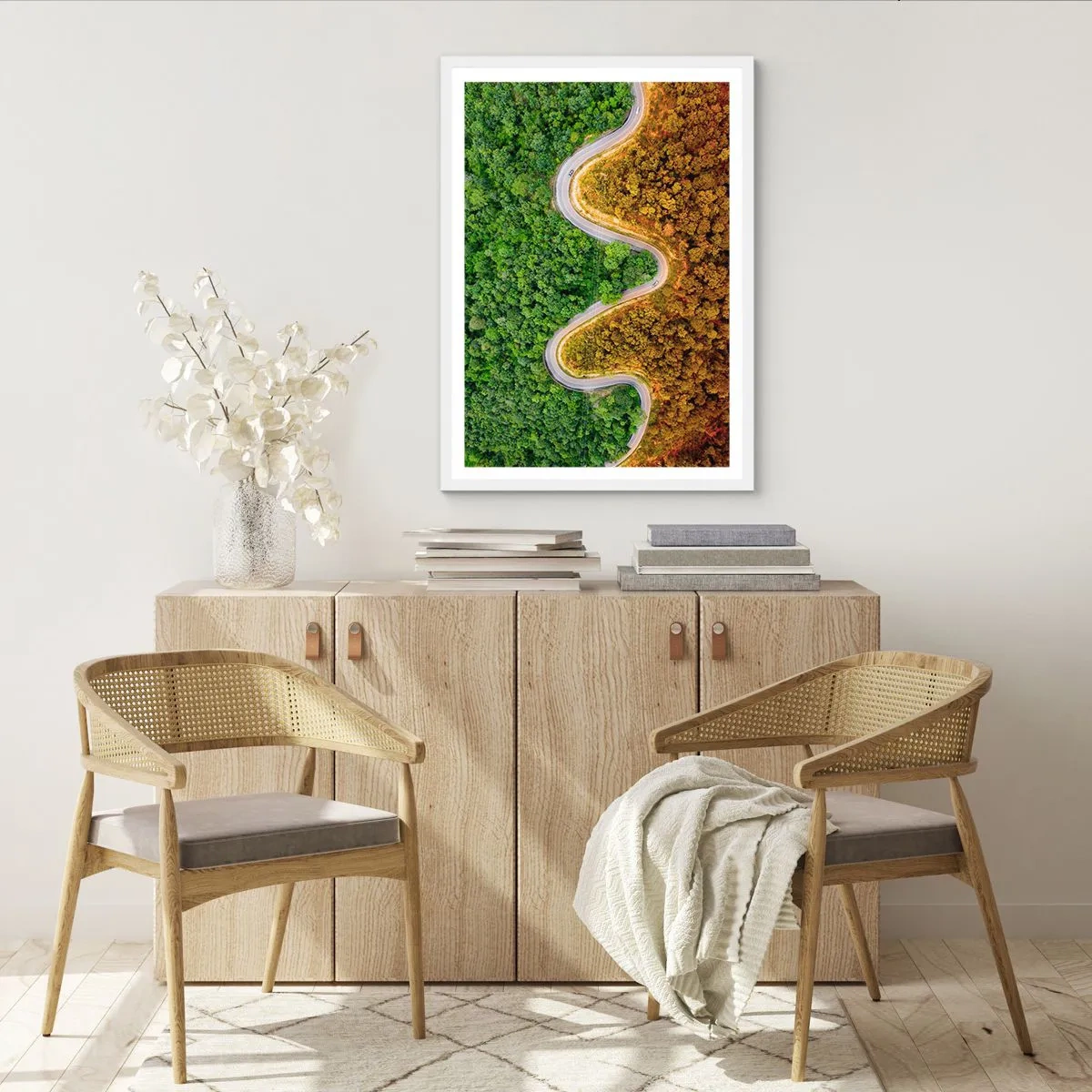 Pôster em moldura branca - Fronteiras e descobertas - 61x91 cm