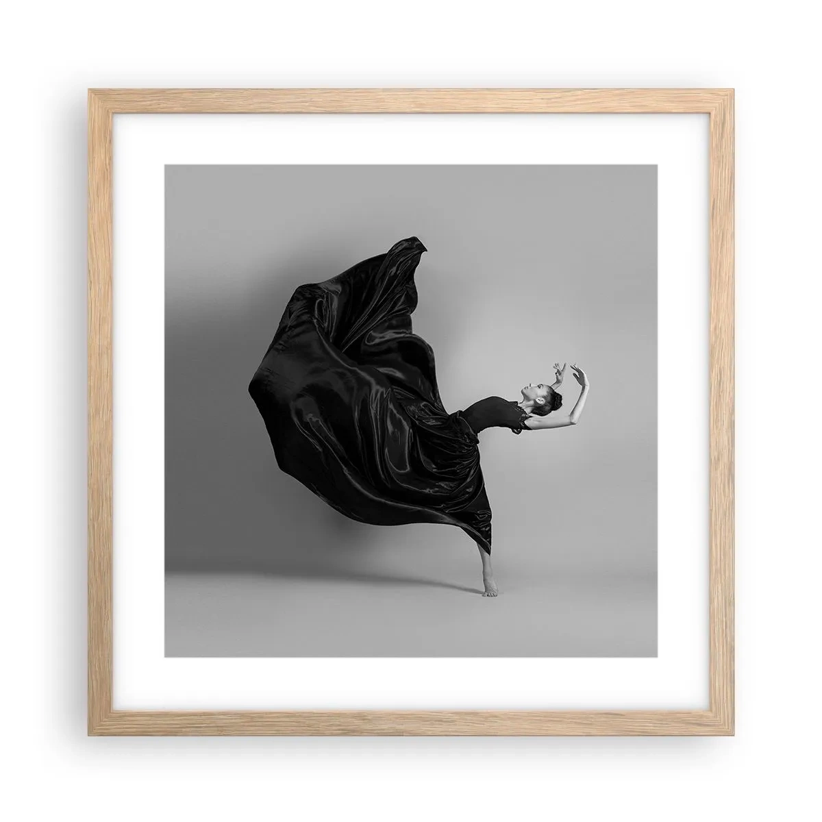 Pôster com moldura de carvalho claro - Com as asas da música - 40x40 cm