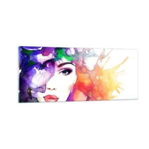 Quadro em vidro - Com a cabeça nas nuvens - 100x40 cm