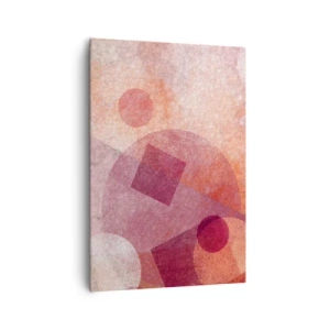 Quadro em tela - Transformações geométricas em rosa - 70x100 cm