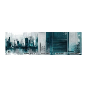 Amostra de papel de parede Premium Sand - Uma cidade da cor da chuva - Cidade, Arquitetura, Pedaço - 100x30 cm