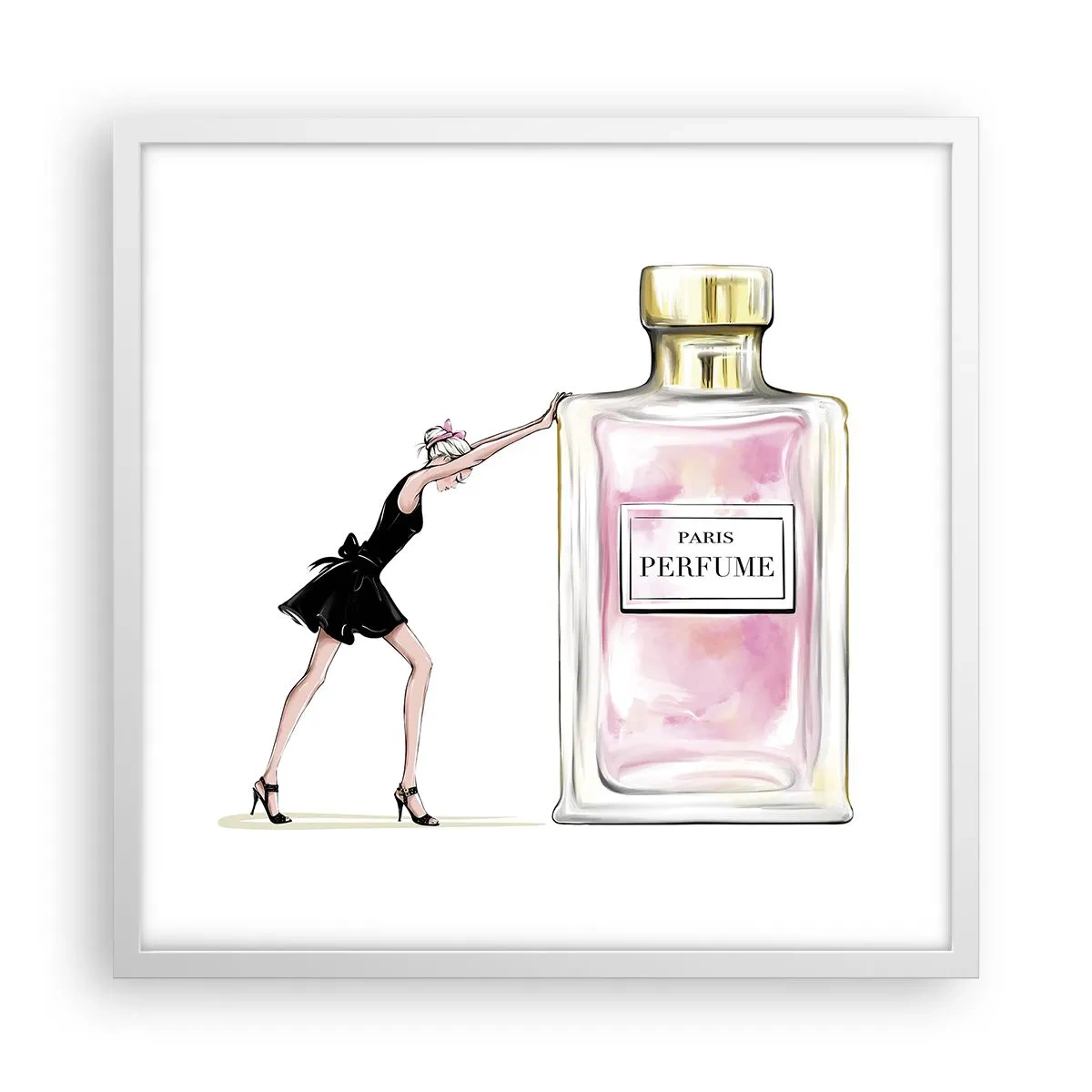 Pôster em moldura branca - A essência da feminilidade - 50x50 cm