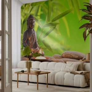 Papel de Parede Premium Sand - A vida é linda - Buda, Bambu, Spa - 250x175 cm