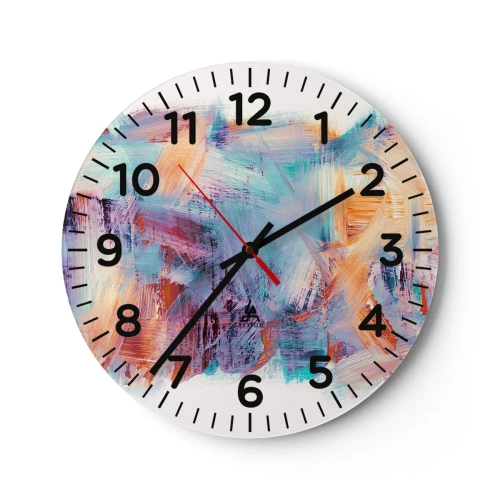 Relógio de parede - Relógio em vidro - Uma bagunça colorida - 40x40 cm