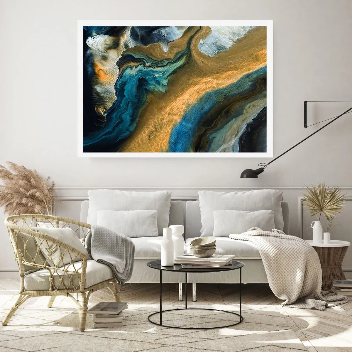 Pôster - Azul – amarelo – influências mútuas - 100x70 cm