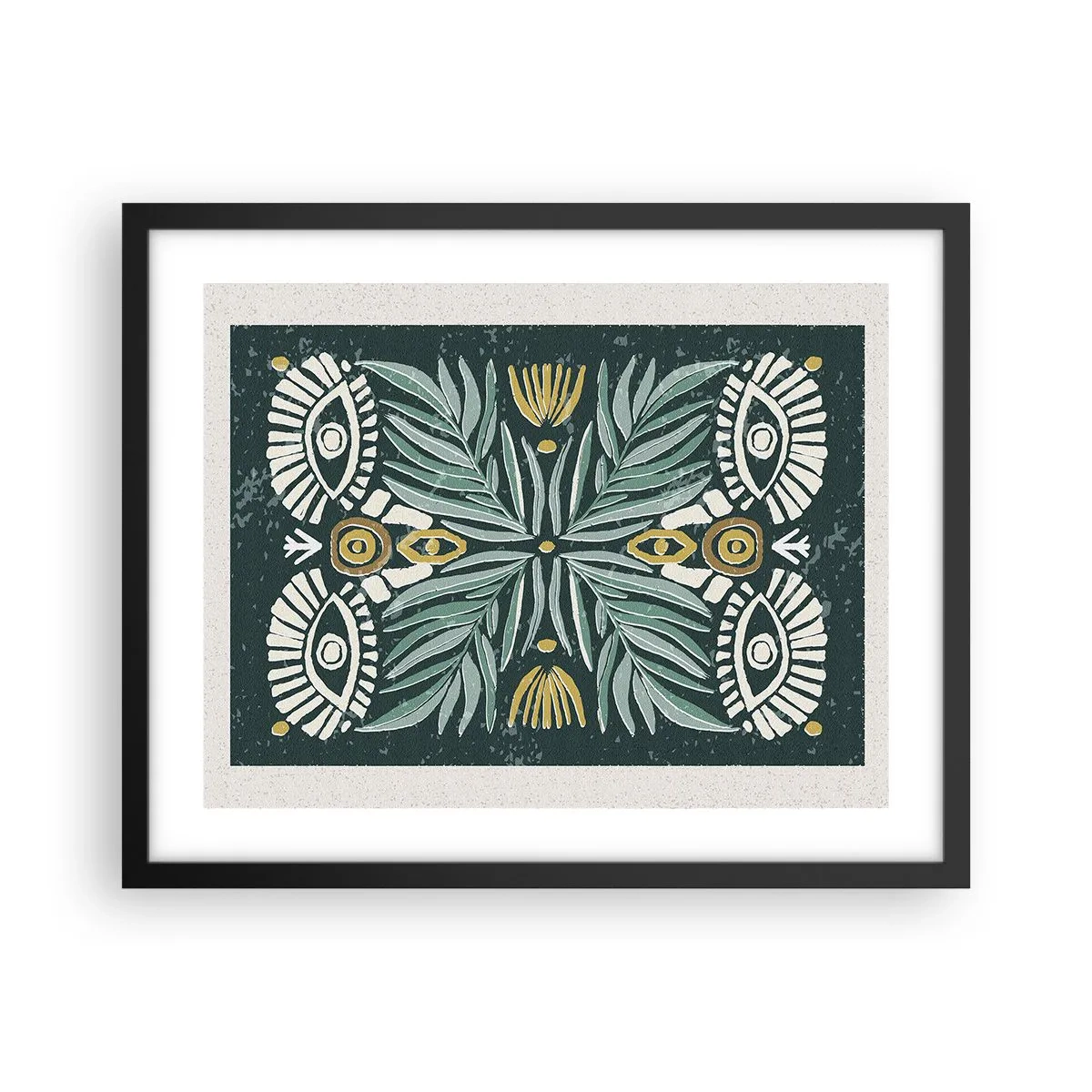 Pôster com moldura preta - Como um recorte folclórico - 50x40 cm