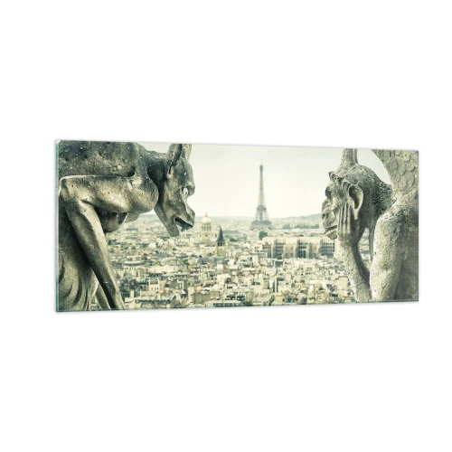 Quadro em vidro - Conversas parisienses - 100x40 cm