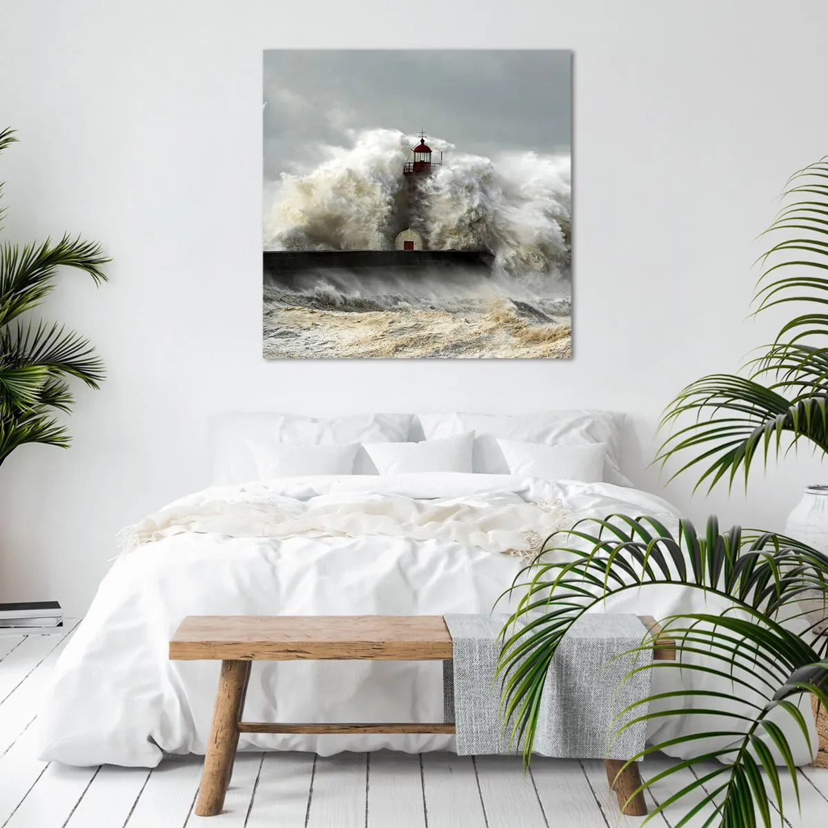 Quadro em tela - A ira do oceano - 60x60 cm
