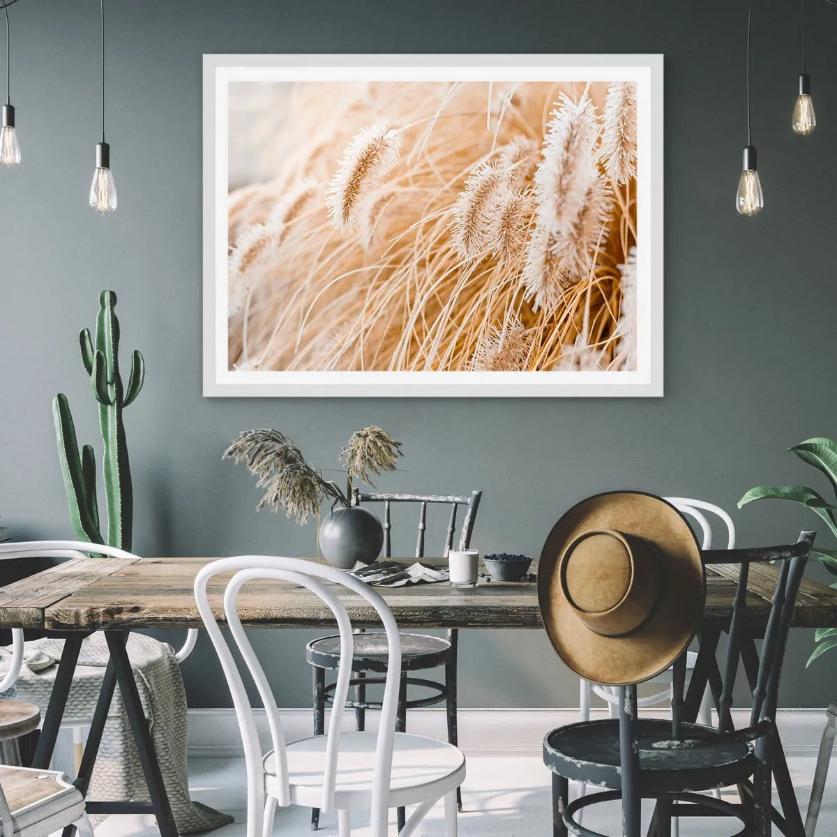 Pôster em moldura branca - O murmúrio dourado das plantas - 70x50 cm