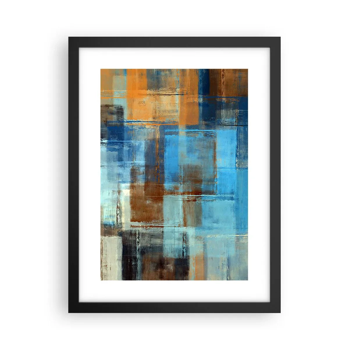 Pôster com moldura preta - Através da cortina azul - 30x40 cm