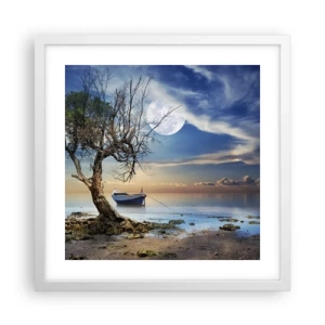 Pôster em moldura branca - É este o fim ou o começo? - 40x40 cm