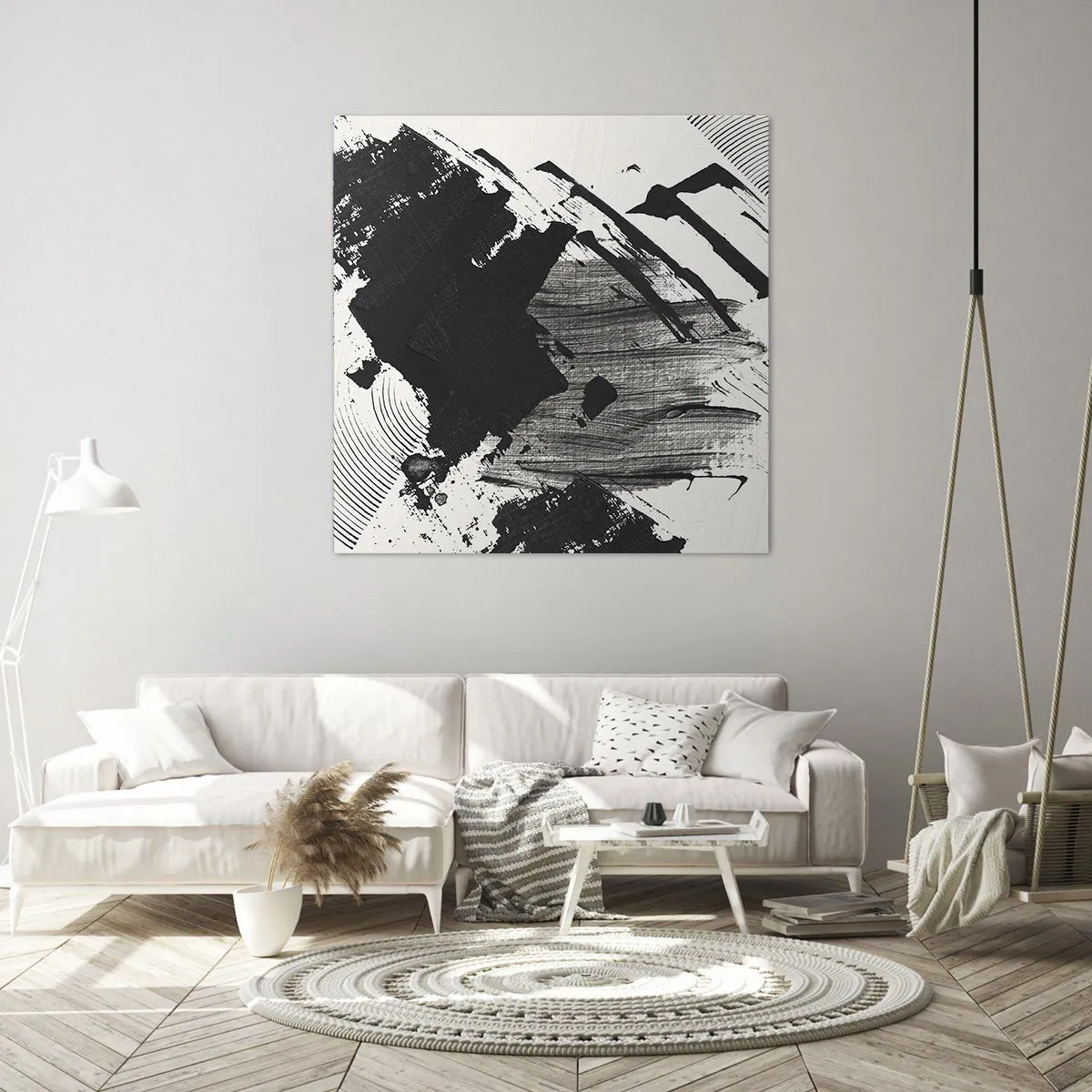 Quadro em tela - Abstração – expressão do preto - 40x40 cm