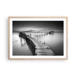 Pôster com moldura de carvalho claro - A tranquilidade de uma costa esquecida - 70x50 cm