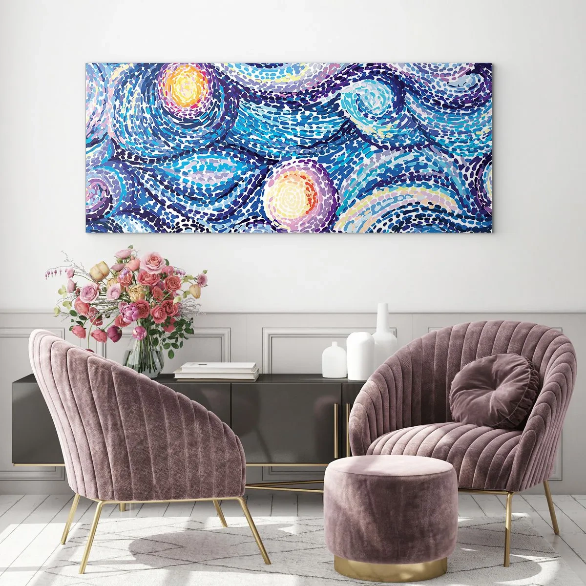 Quadro em vidro - De um quadro de van Gogh - 100x40 cm