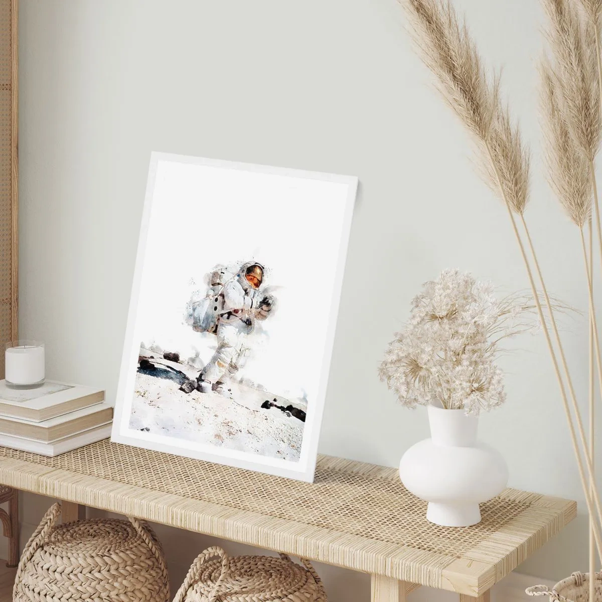 Pôster em moldura branca - Enviado da Terra - 40x50 cm