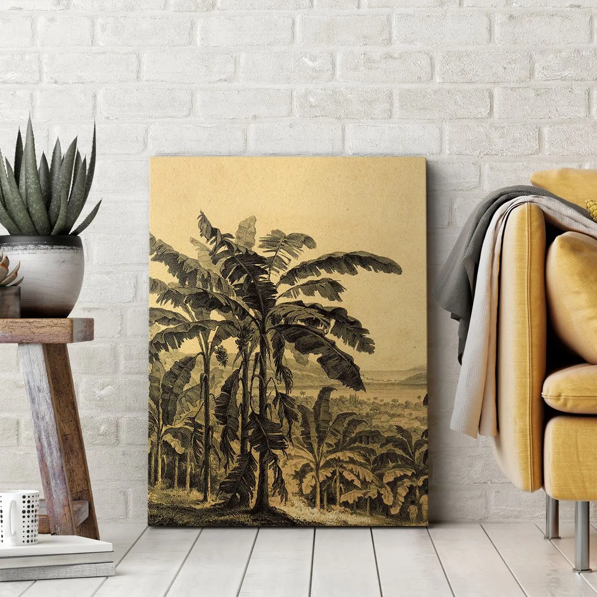 Quadro em tela - num clima colonial - 50x70 cm