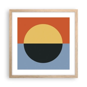 Pôster com moldura de carvalho claro - Composição do calor e do frio - 40x40 cm