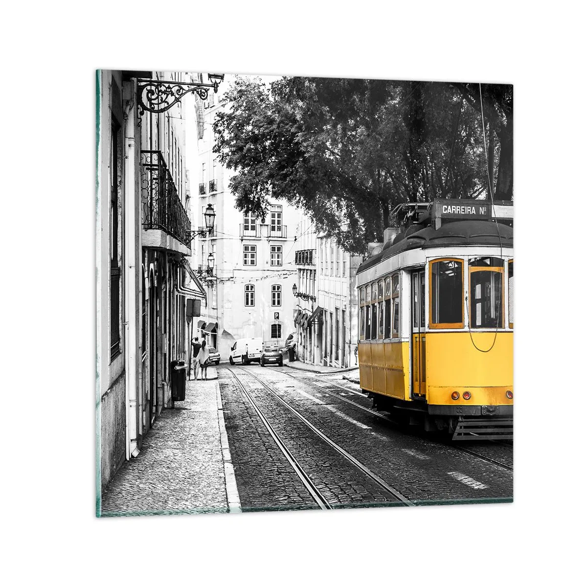 Quadro em vidro - E o fado ao fundo - 40x40 cm