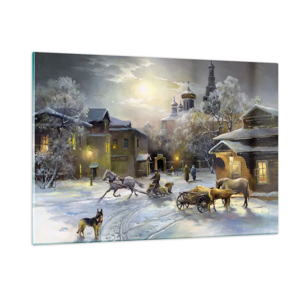 Quadro em vidro - A magia do inverno russo - 120x80 cm