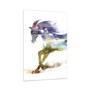 Quadro em vidro - Do prado direto para o céu - 70x100 cm