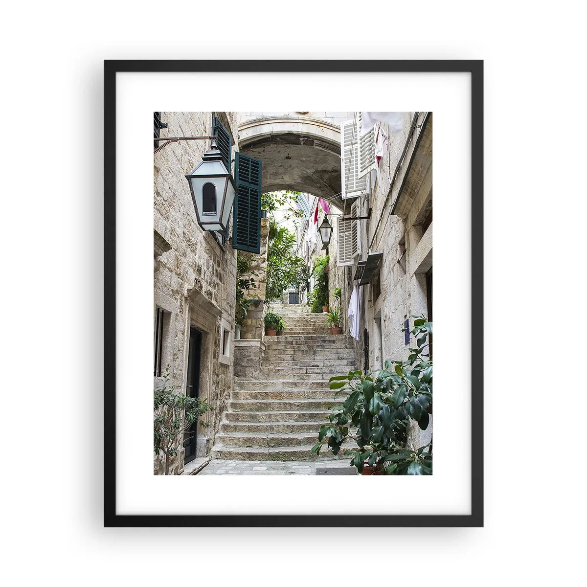 Pôster com moldura preta - Beco encantador - 40x50 cm