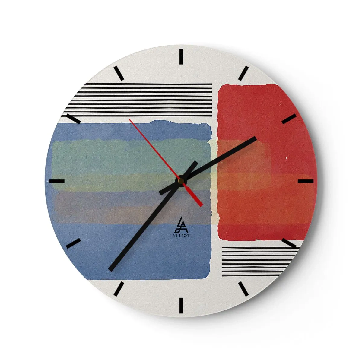 Relógio de parede - Relógio em vidro - A alma da geometria - 40x40 cm