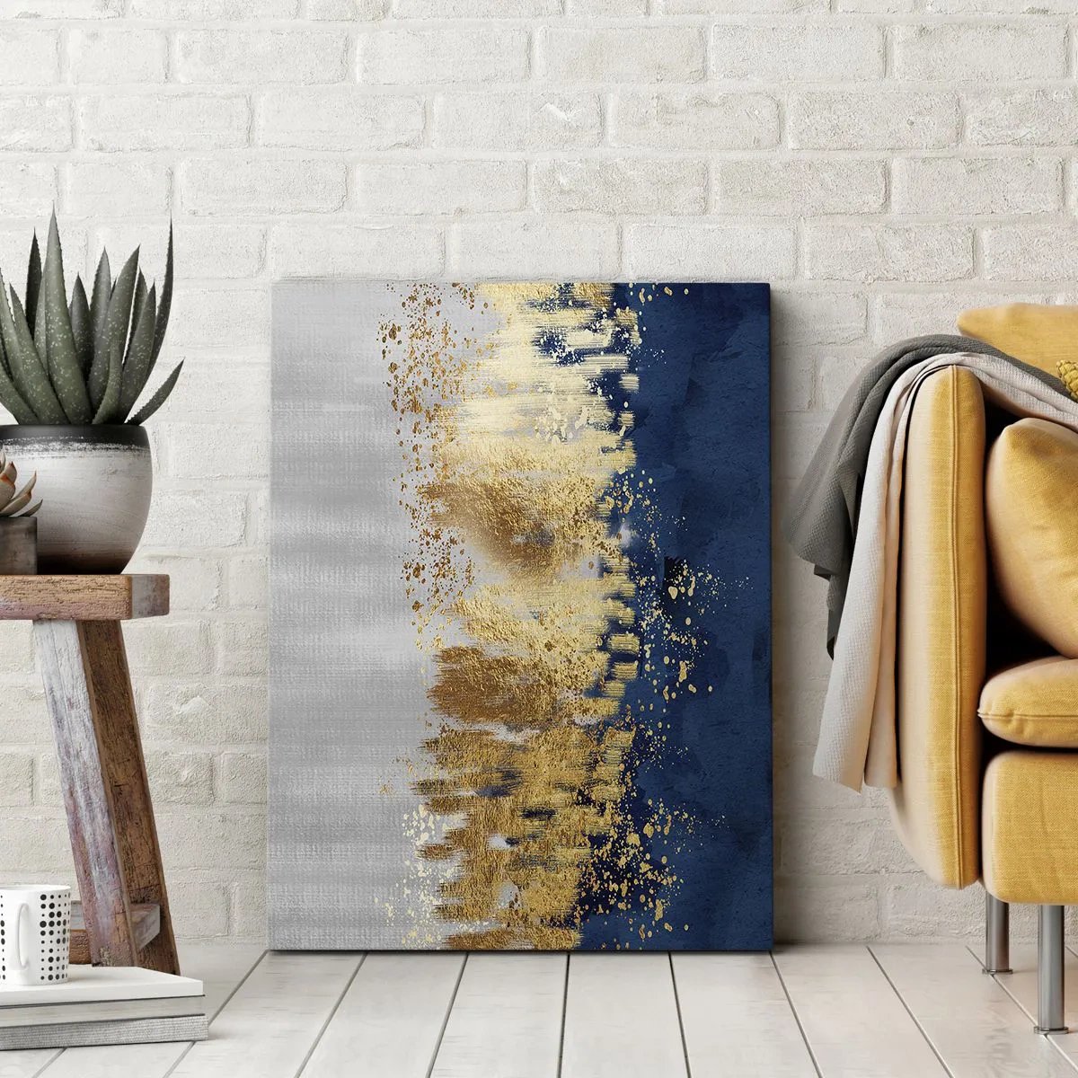 Quadro em tela - Uma composição moderna com brilho - 65x120 cm
