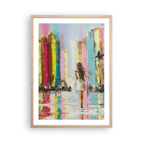 Pôster com moldura de carvalho claro - Segue-me - 50x70 cm