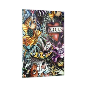 Quadro em vidro - O sonho do tatuador - 80x120 cm