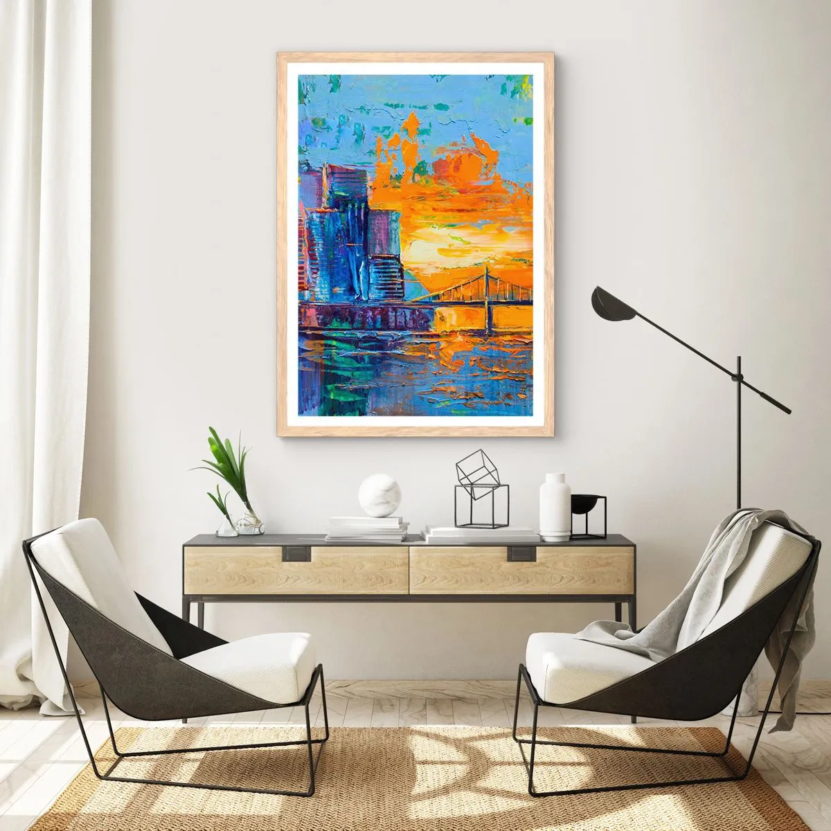 Pôster com moldura de carvalho claro - Cultura e natureza - 70x100 cm