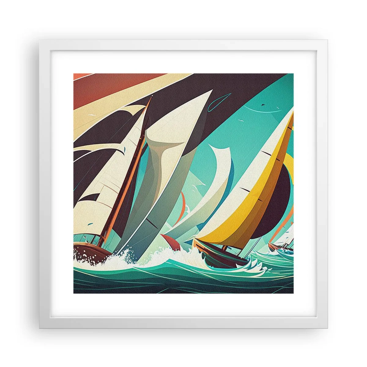 Pôster em moldura branca - Boa sorte com os elementos - 40x40 cm