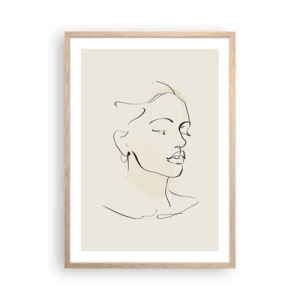 Pôster com moldura de carvalho claro - Uma certa linha - 50x70 cm