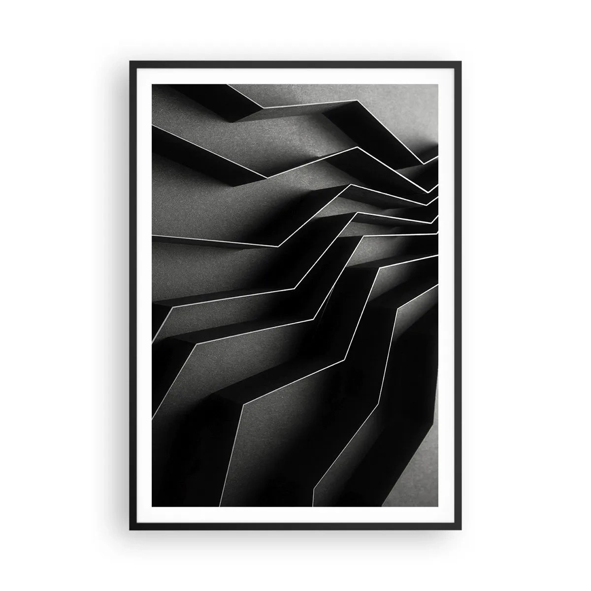 Pôster com moldura preta - Ordem espacial - 70x100 cm