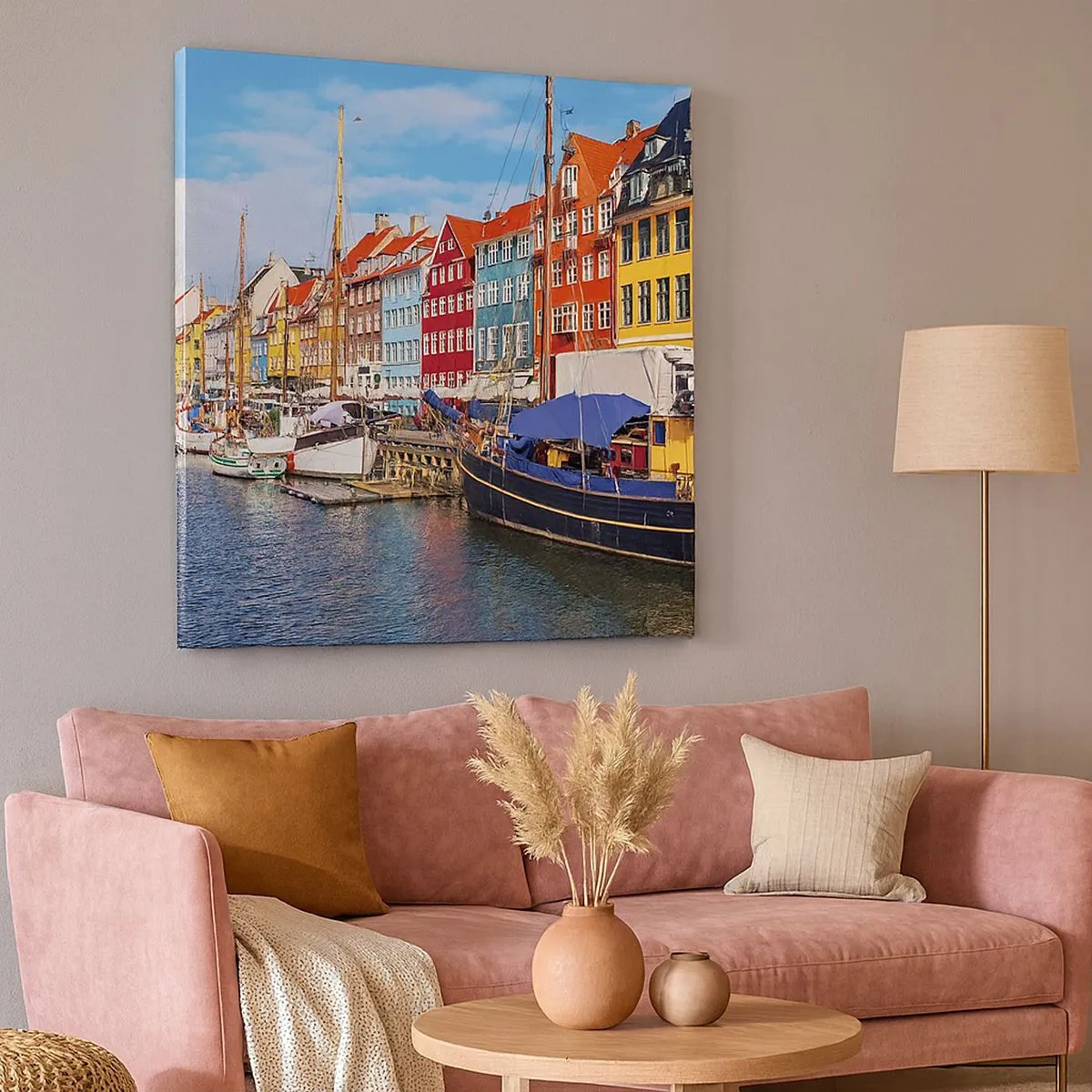 Quadro em tela - Orla alegre  - 30x30 cm