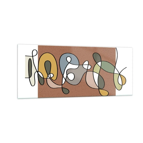 Quadro em vidro - Abstração que vale a pena sorrir - 100x40 cm