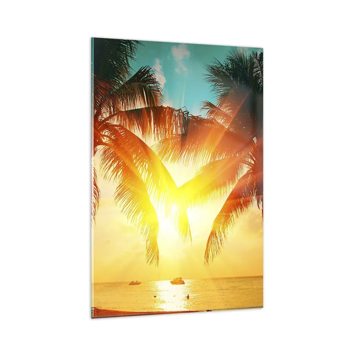 Quadro em vidro - Casal exótico - 80x120 cm
