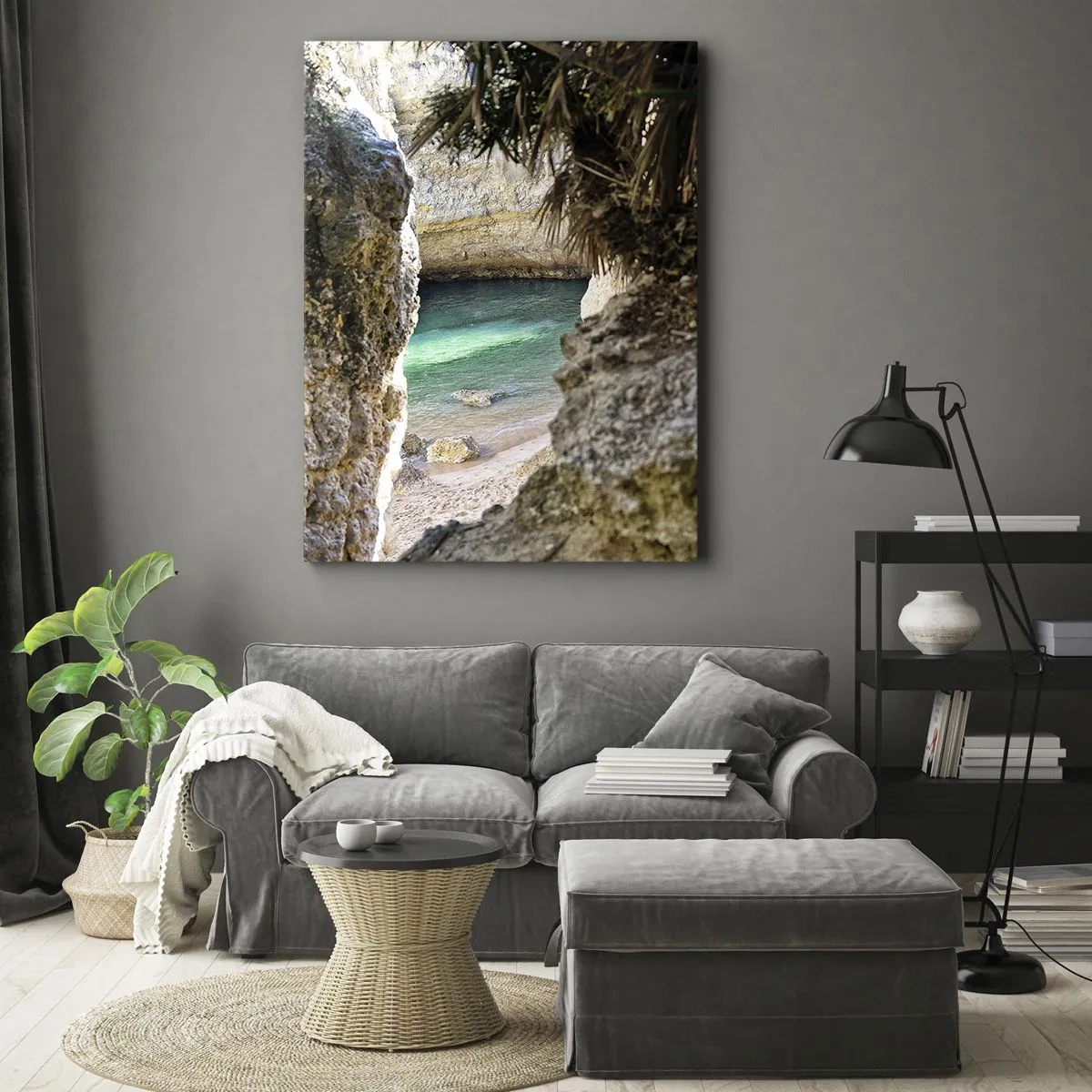 Quadro em tela - Baía turquesa - 50x70 cm