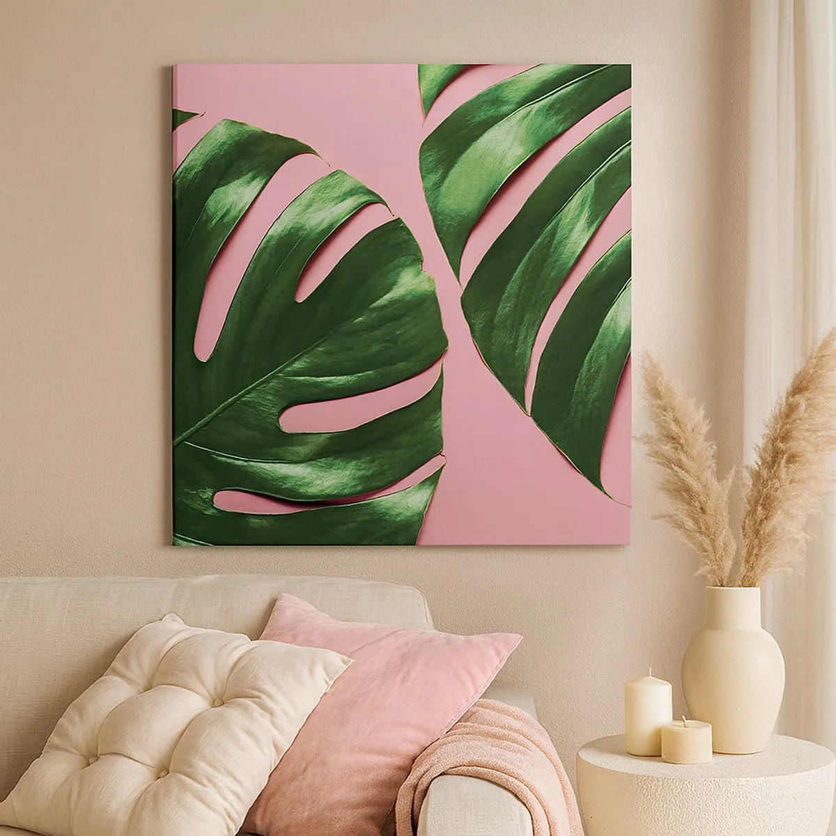 Quadro em tela - Encontro verde - 30x30 cm